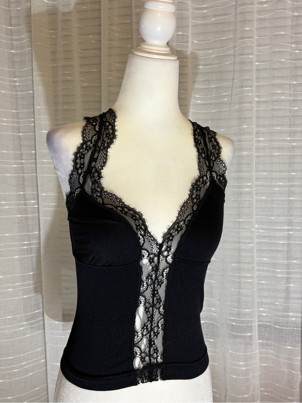 Black Lace Trim Top